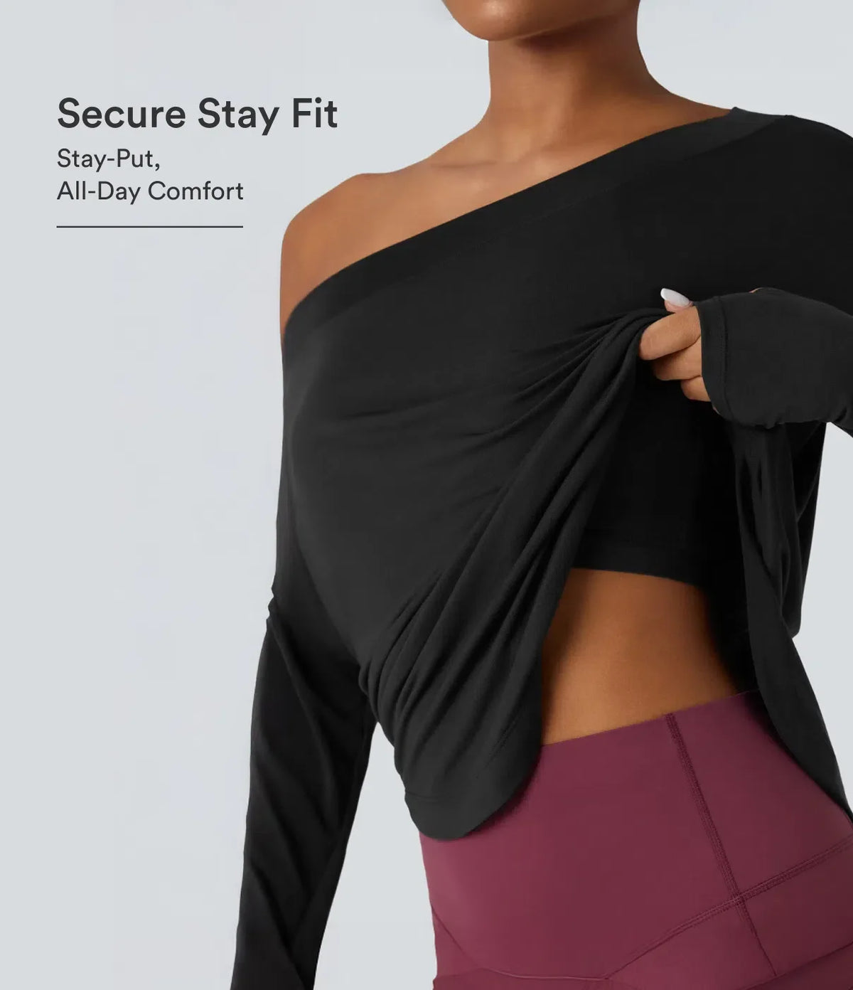 AirFlow™ Off-Shoulder Long Sleeve Active Top