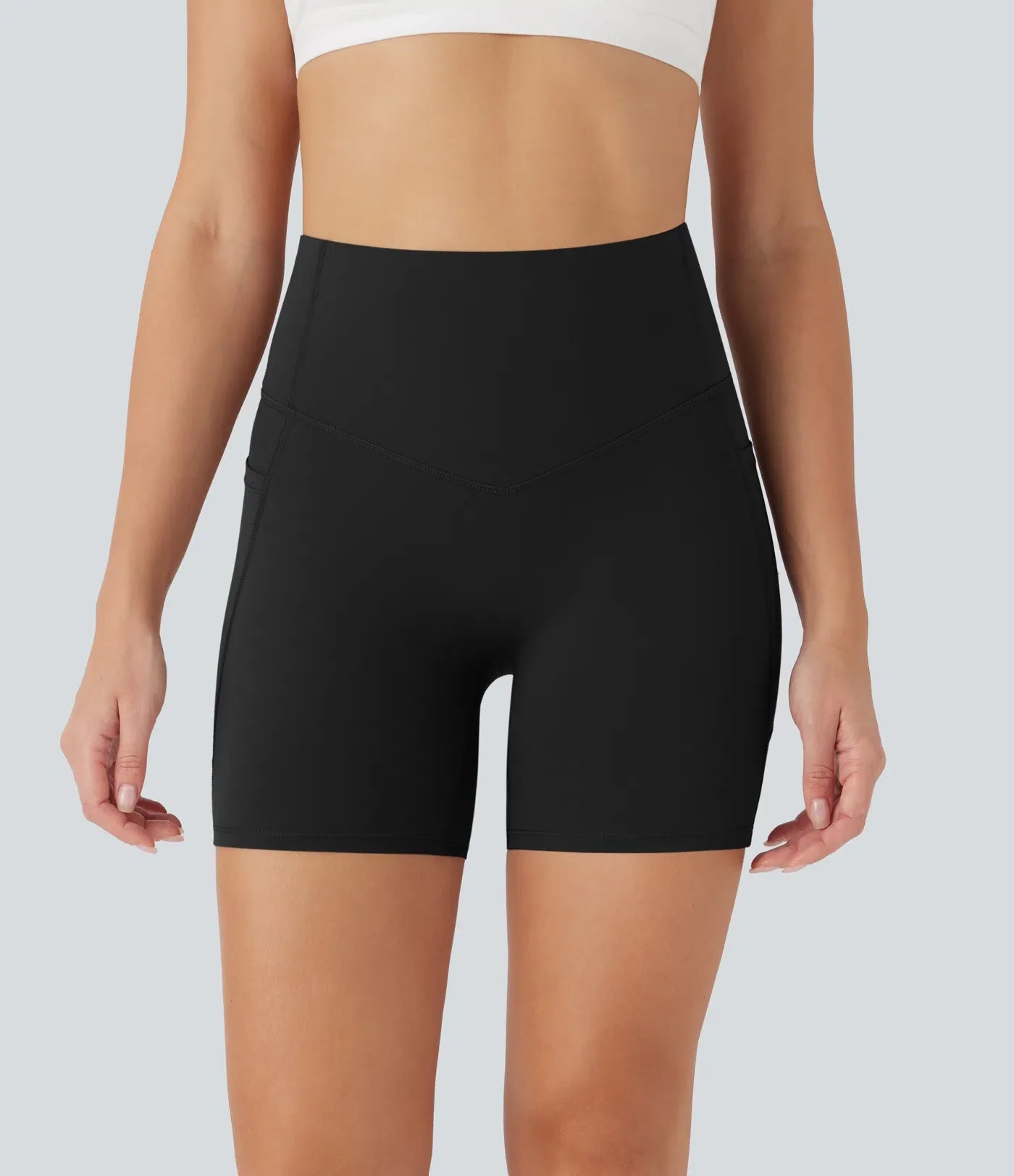UltraSculpt™ High Waisted Butt Lifting Tummy Control Pocket Shaping Training Biker Shorts 5''