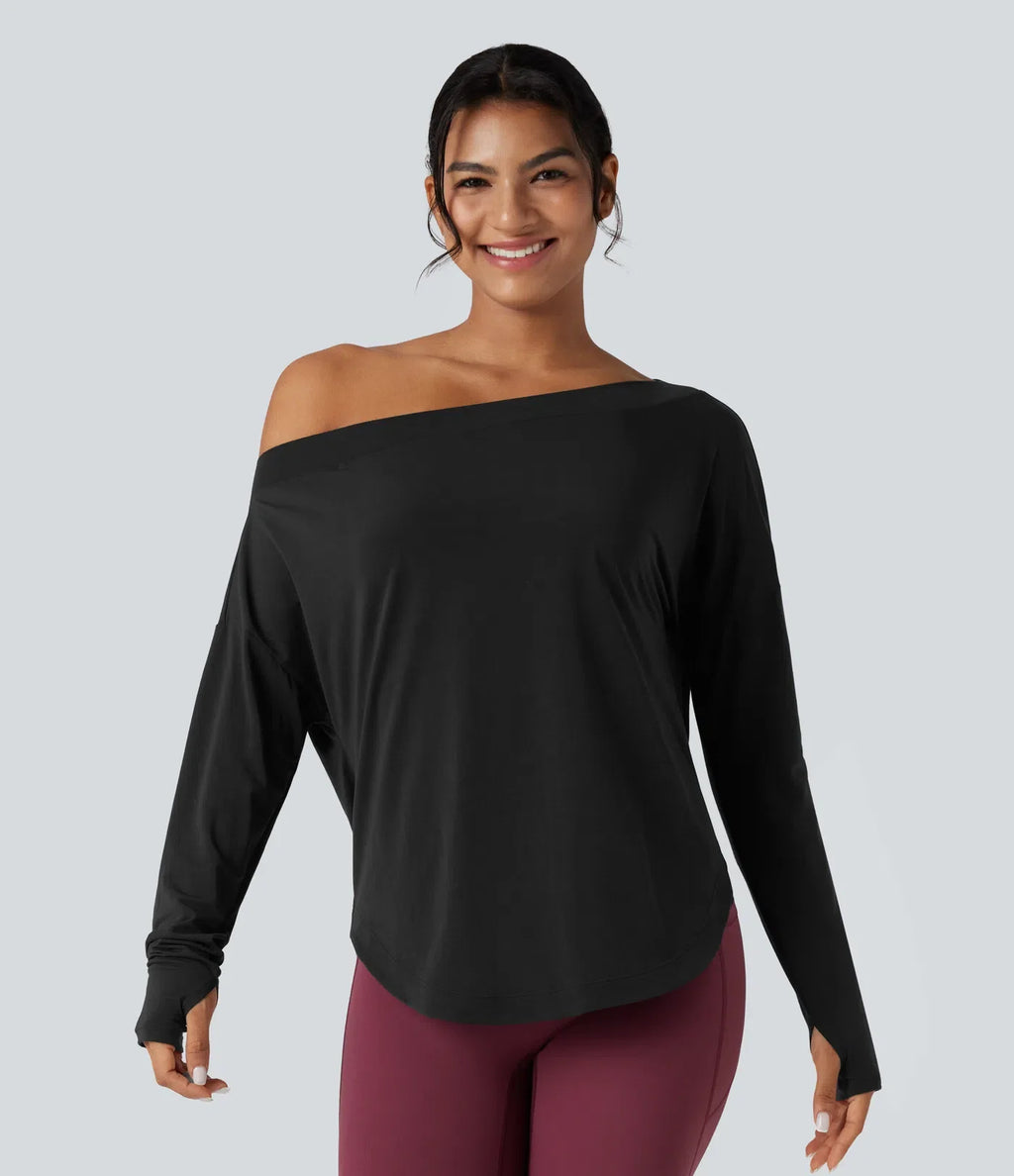 AirFlow™ Off-Shoulder Long Sleeve Active Top