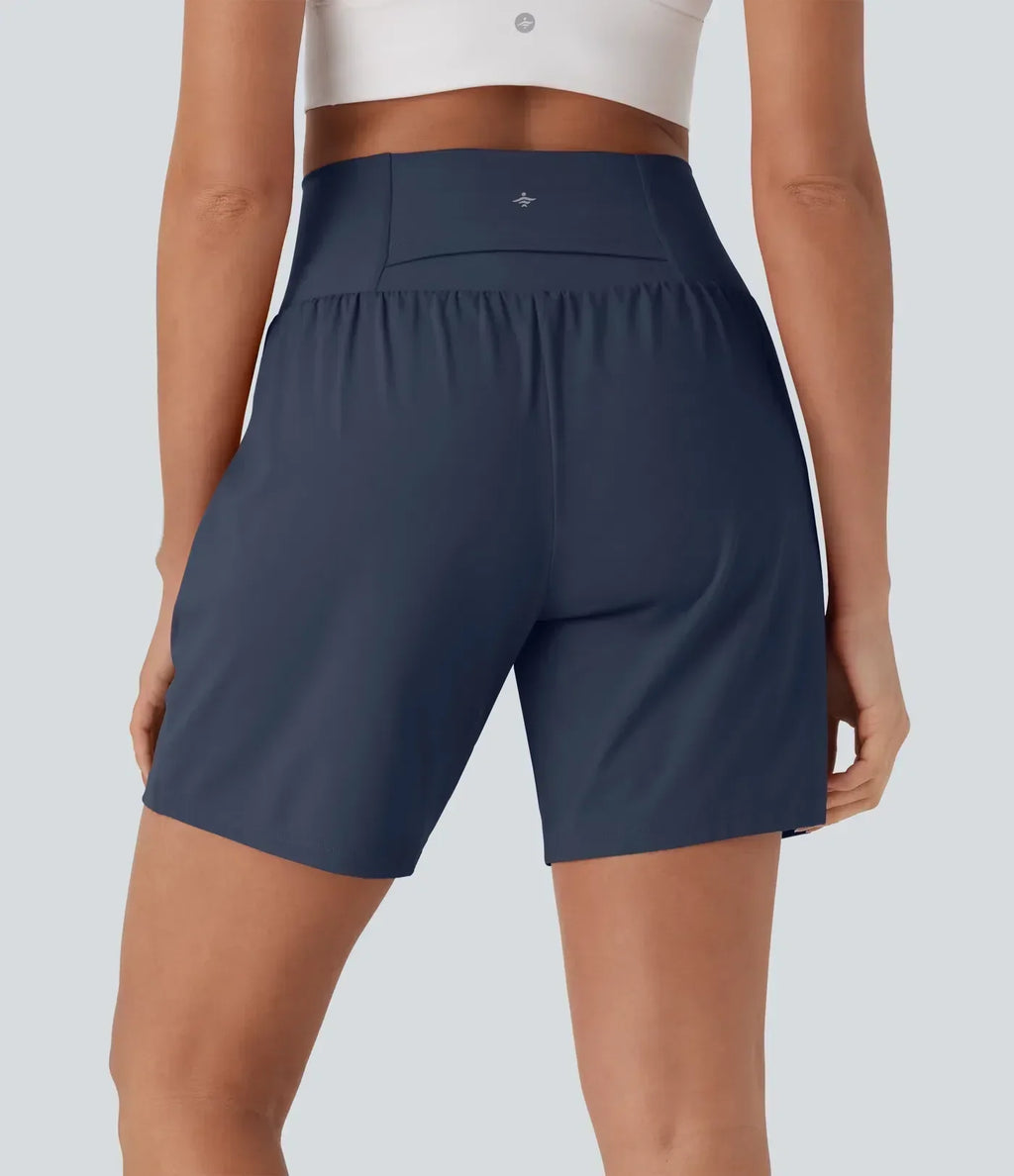 SoftlyZero™ Airy Super High Waisted 2-in-1 Cool Touch Yoga Shorts 7" with Pockets