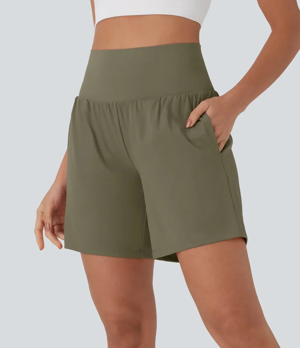 SoftlyZero™ Airy Super High Waisted 2-in-1 Cool Touch Yoga Shorts 7" with Pockets