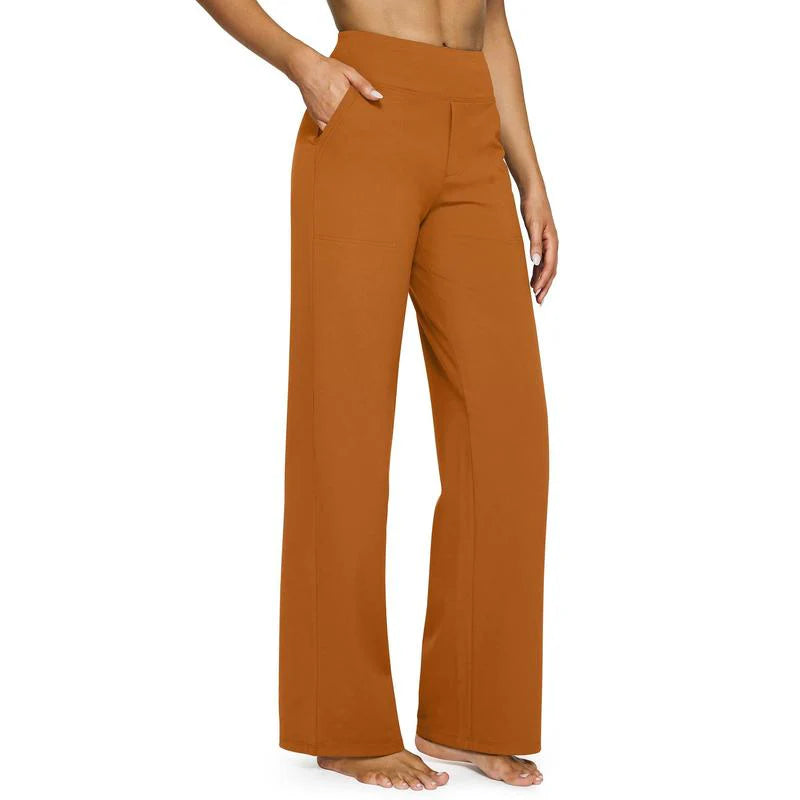 Loose High-Waist Business Casual Pants Yoga Pants Women Wide Leg Pants with Pockets Comfortable Athletic Sweatpants Outdoorfun