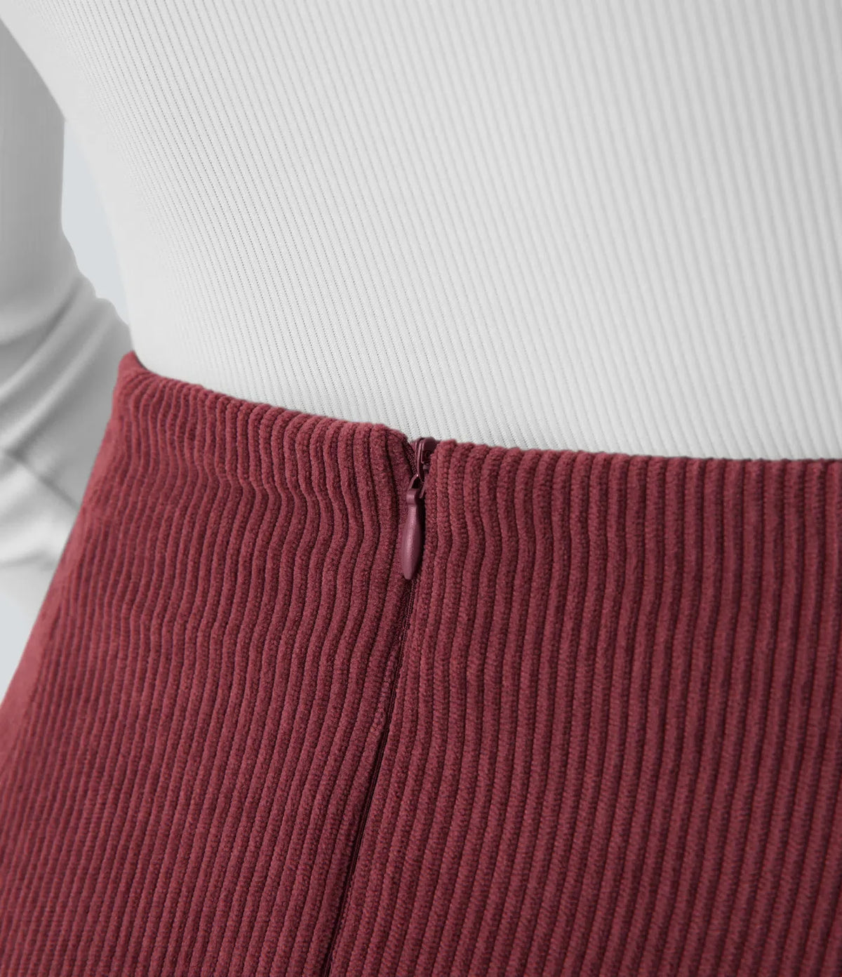 High-Waisted 2-in-1 A-Line Mini Corduroy Skirt with Shorts